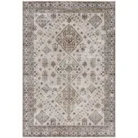 Beige Flannel Non Slip Rug - Yellow, Flannel