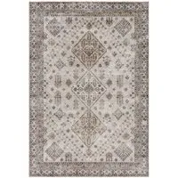 Beige Flannel Non Slip Rug - Yellow, Flannel