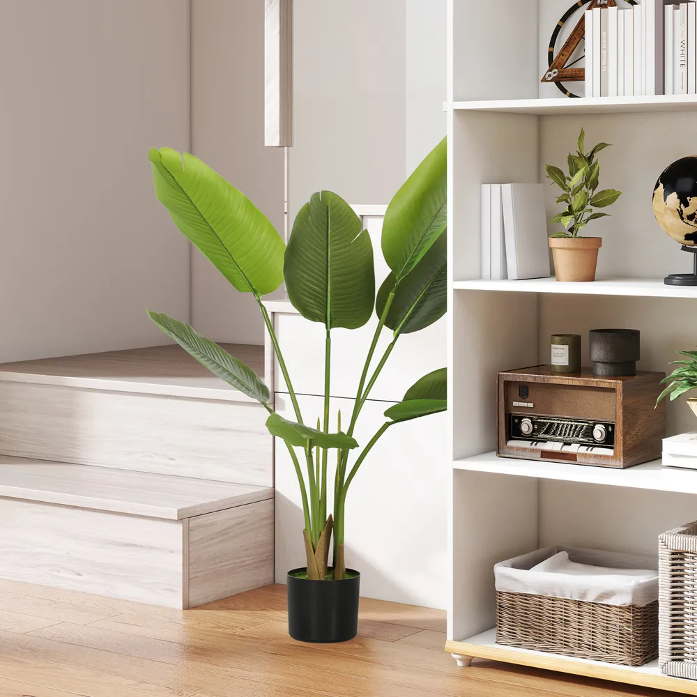 Bird of Paradise Artificial Plant with Pot - Green