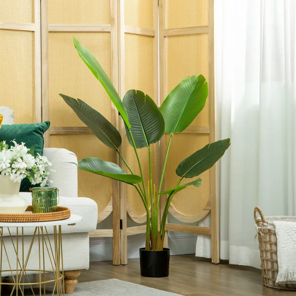 Bird of Paradise Artificial Plant with Pot - Green