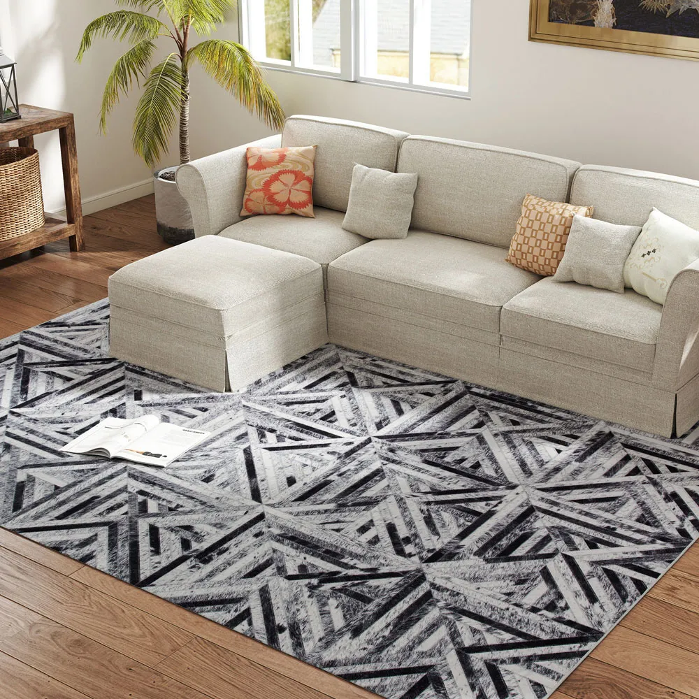 Black Chenille Non Slip Rug - Brown, Chenille