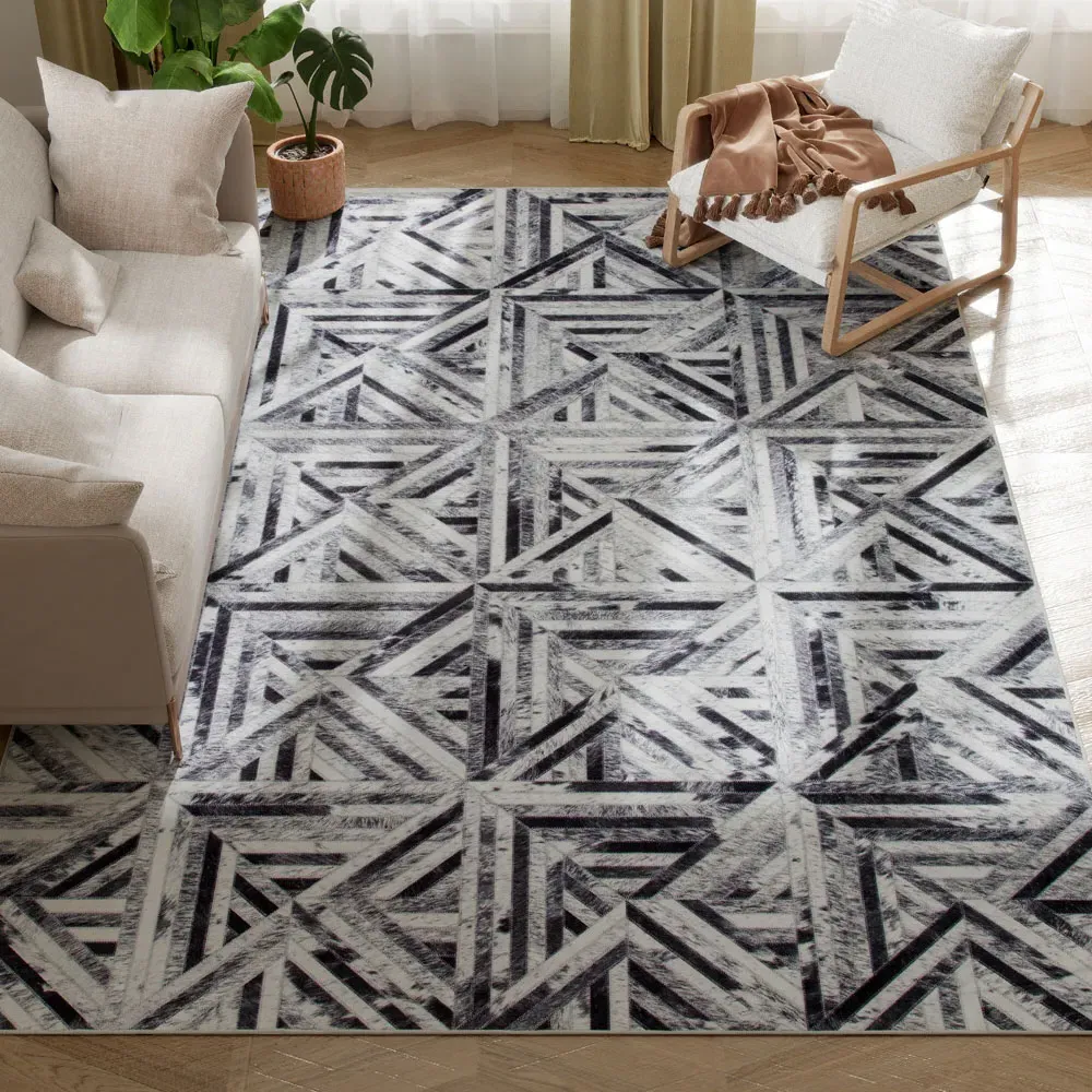 Black Chenille Non Slip Rug - Brown, Chenille