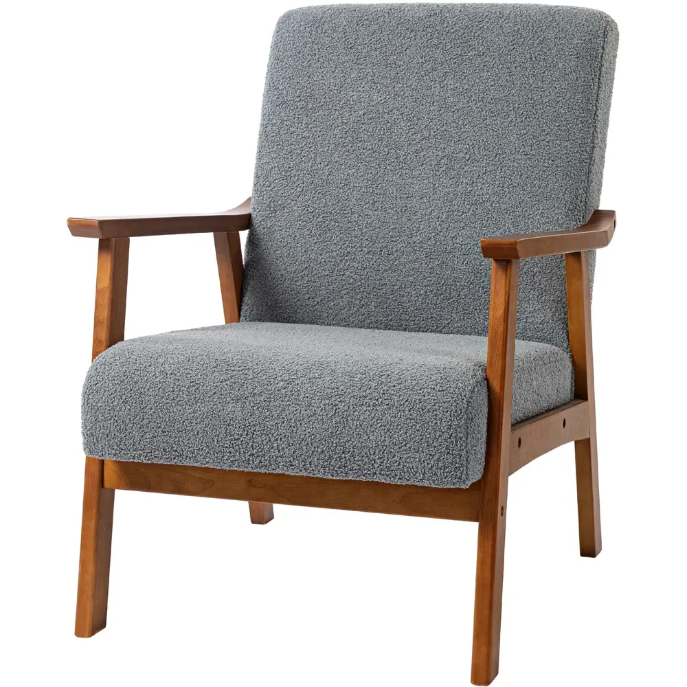 Boucle Accent Armchair - Grey