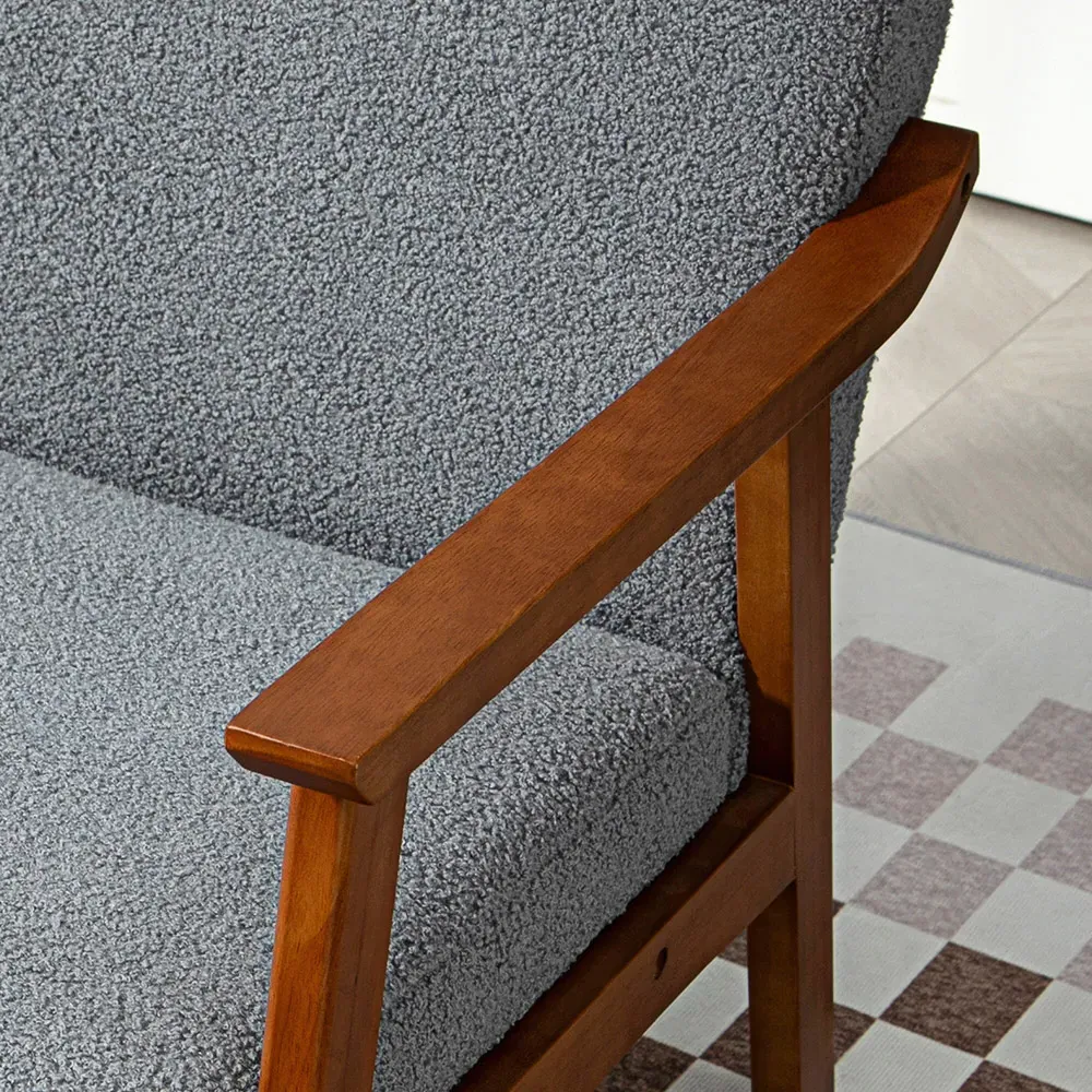 Boucle Accent Armchair - Grey