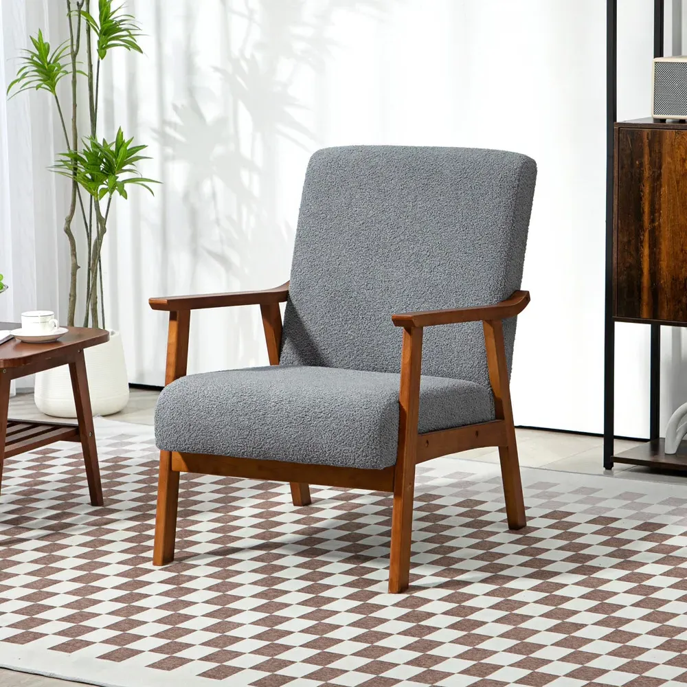 Boucle Accent Armchair - Grey