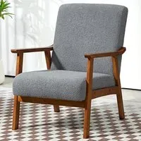 Boucle Accent Armchair - Grey