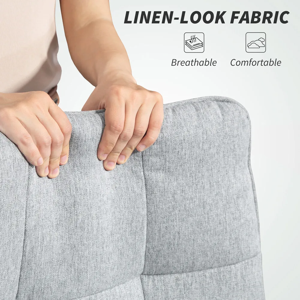 Computer Desk Chair - Light Grey, Fabric