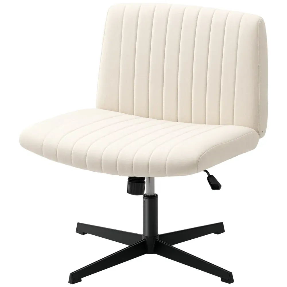 Criss Cross Tilting Office Chair - Cream, Linen