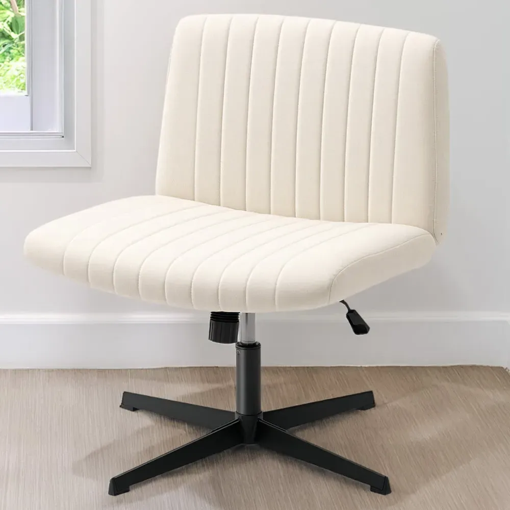 Criss Cross Tilting Office Chair - Cream, Linen