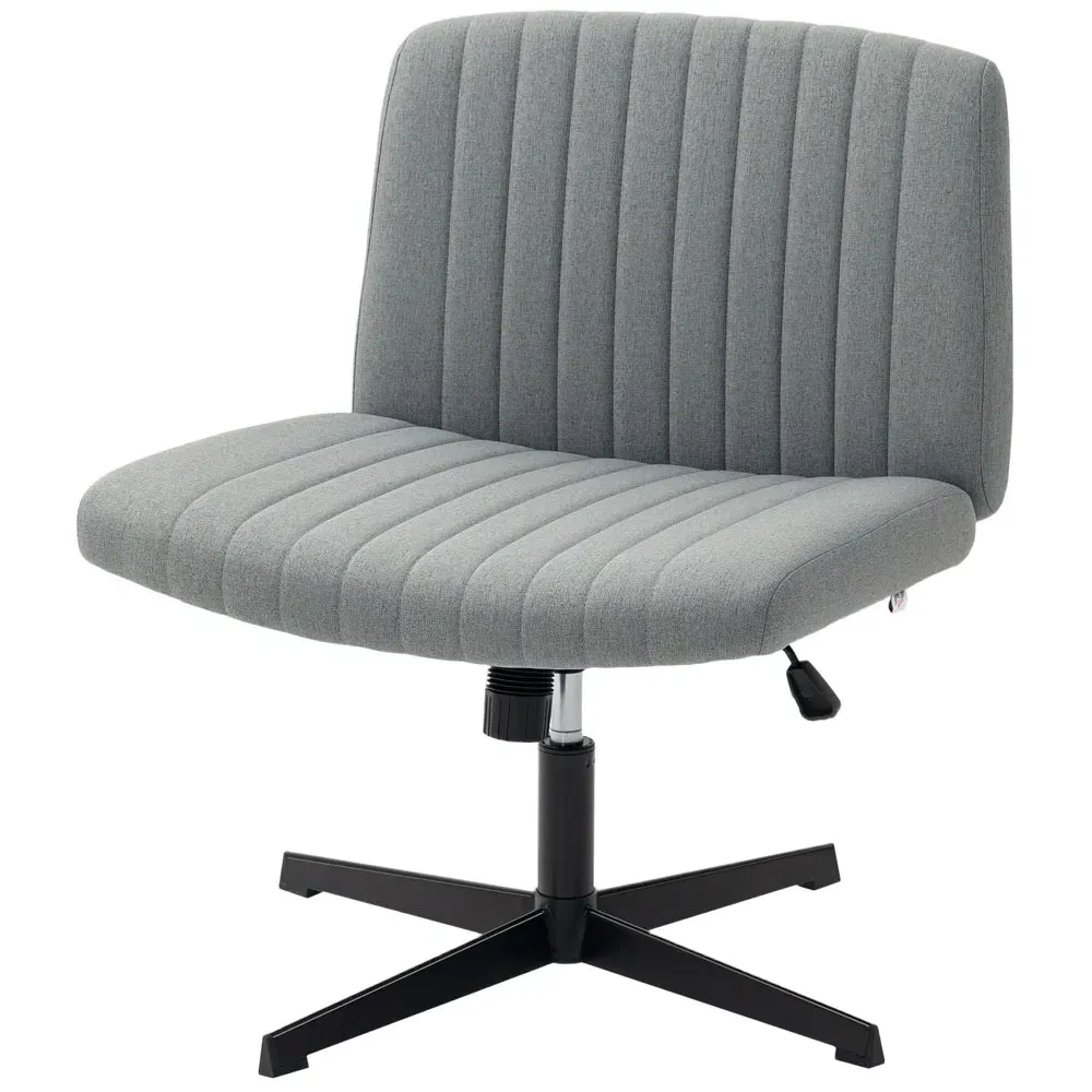 Criss Cross Tilting Office Chair - Grey, Linen