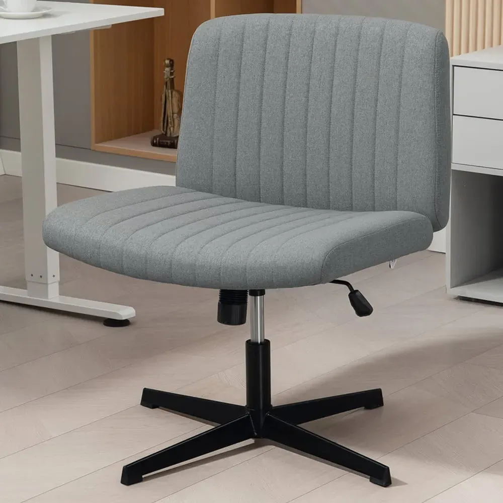 Criss Cross Tilting Office Chair - Grey, Linen image