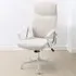 Curved High Back Computer Chair with Lumbar Support - Cream