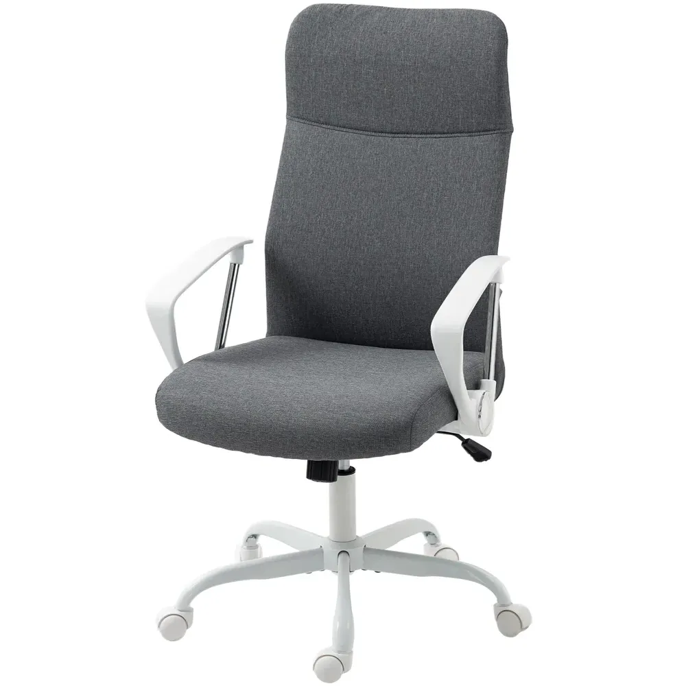 Curved High Back Computer Chair with Lumbar Support - Grey