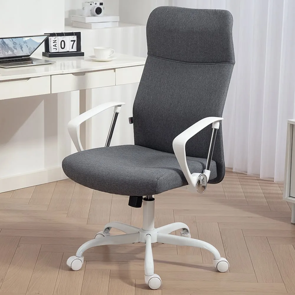 Curved High Back Computer Chair with Lumbar Support - Grey image