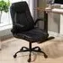 Desk Chair with Flip-Up Armrests - Black, PU Leather