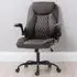 Desk Chair with Flip-Up Armrests - Brown, PU Leather