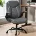 Desk Chair with Flip-Up Armrests - Grey, PU Leather