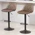 Diamond Tufted Adjustable Swivel Bar Chair Set of 2 - Brown, Faux Leather