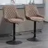 Diamond Tufted Adjustable Swivel Bar Chair Set of 2 - Coffee, Faux Leather