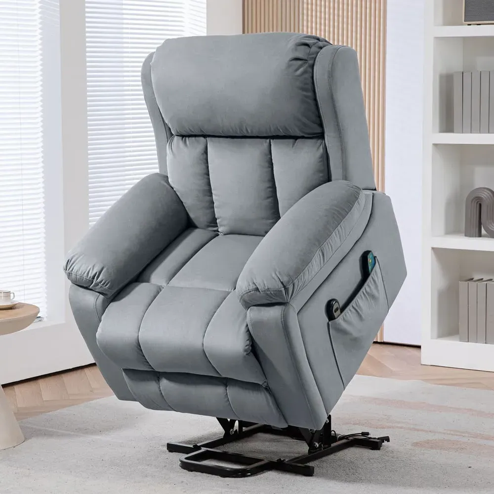 Electric Lift Chair with Massage and Heat - Grey image