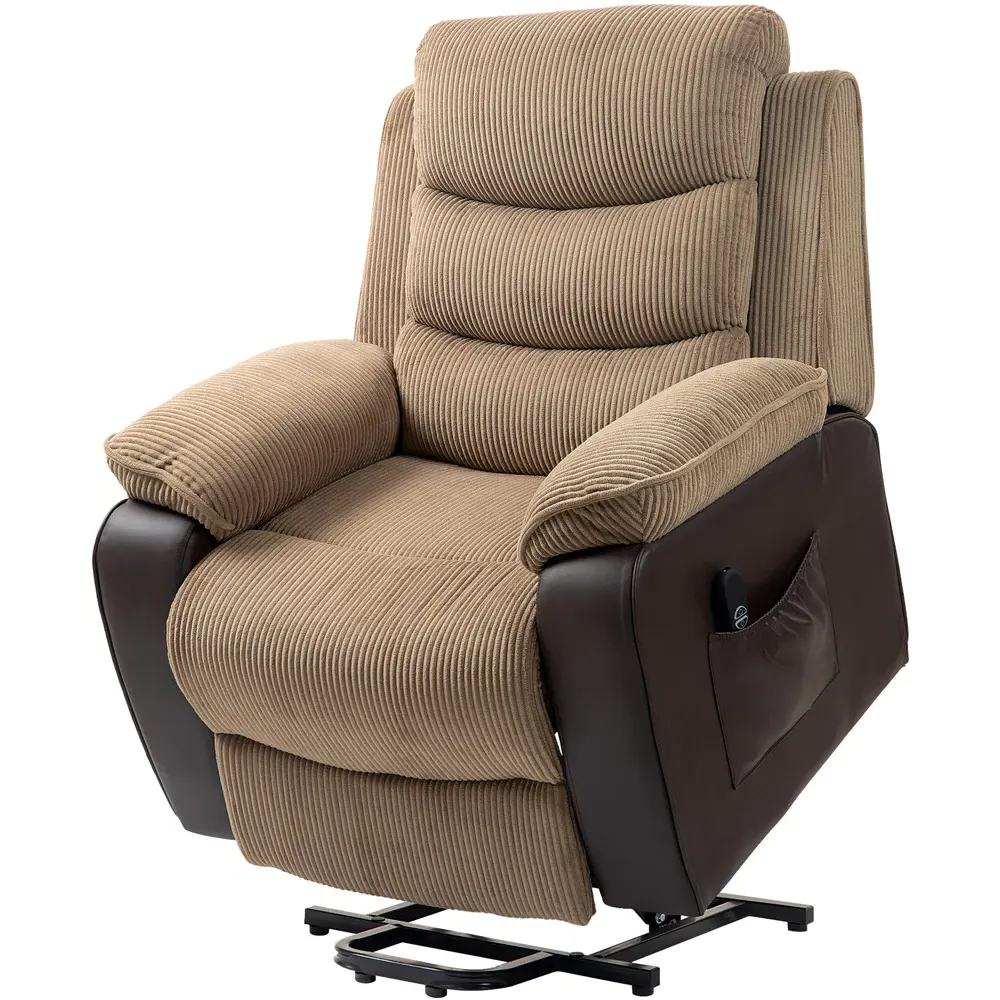 Electric Power Lift Recliner Armchair - Brown, Corduroy
