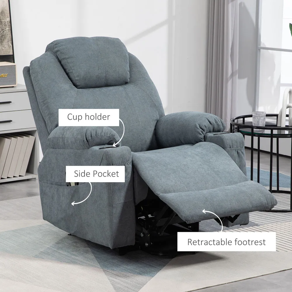 Electric Recliner Lift Chair with Massage - Grey