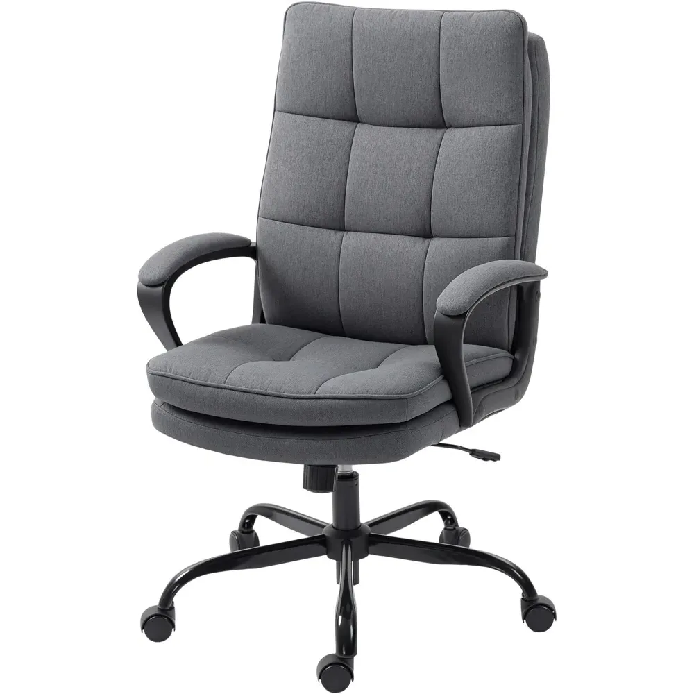 Ergonomic Office Chair with Armrests - Charcoal Grey, Fabric