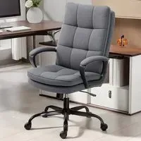 Ergonomic Office Chair with Armrests - Charcoal Grey, Fabric