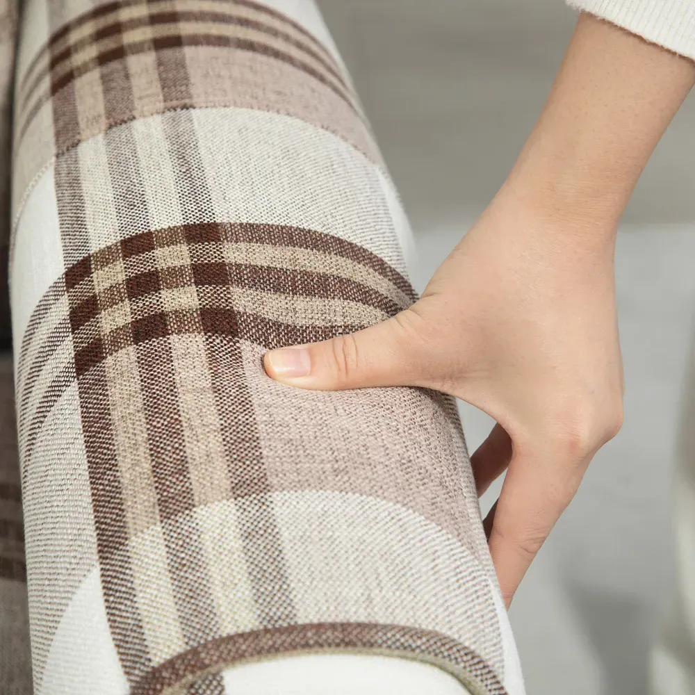 Farmhouse Wingback Recliner Armchair with Footrest - Brown