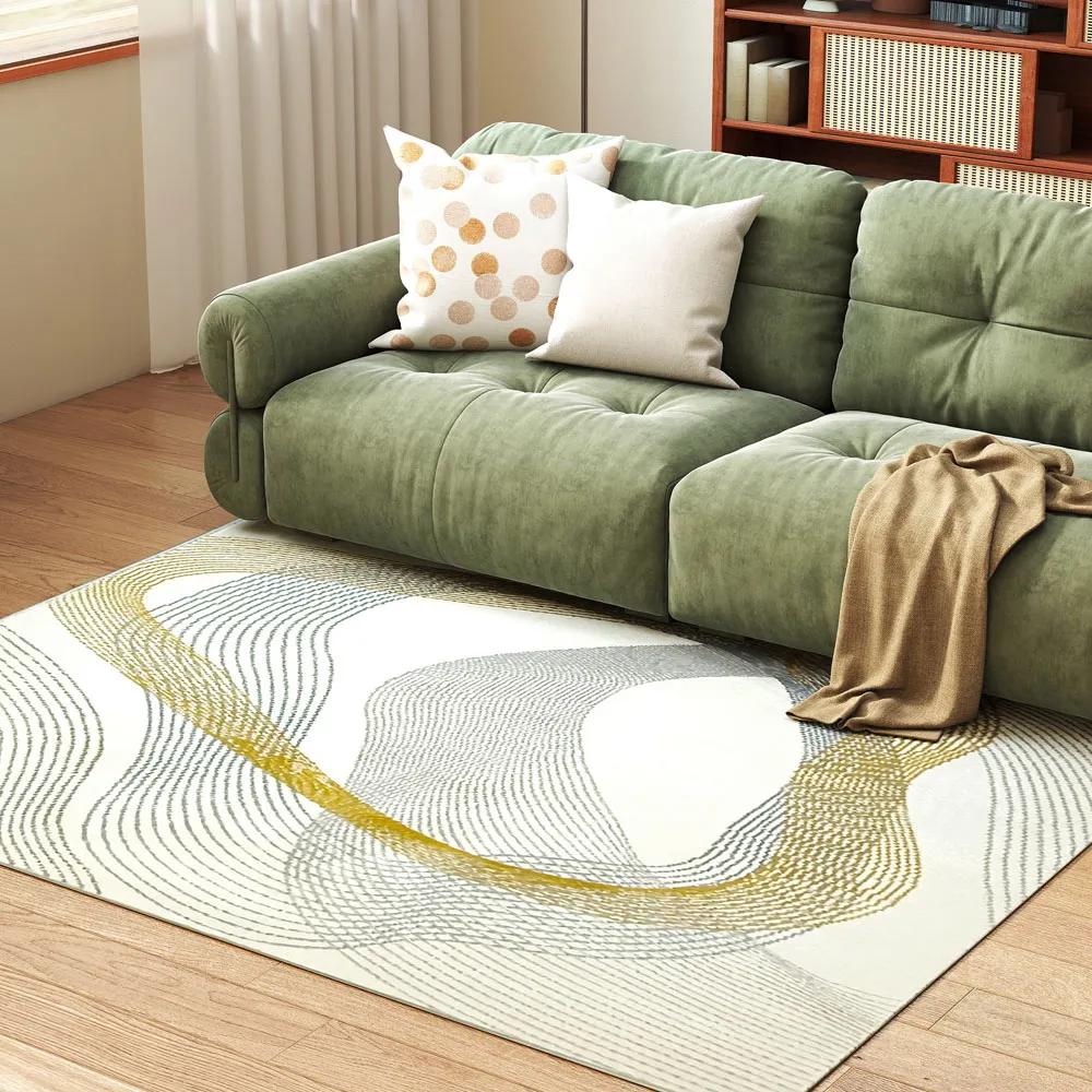 Flowing Lines Area Rug - Cream, Polypropylene