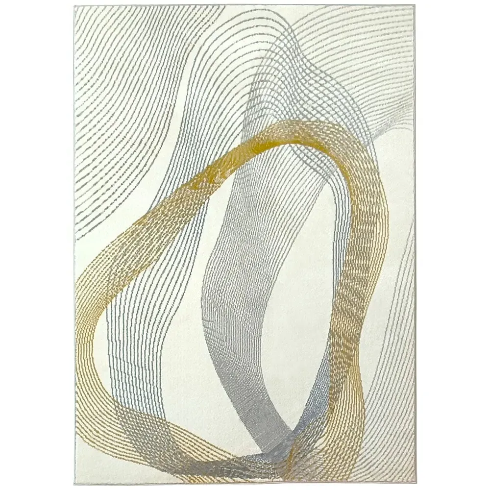 Flowing Lines Area Rug - Cream, Polypropylene image