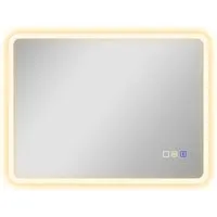 Frameless LED Bathroom Mirror with Bluetooth - Silver