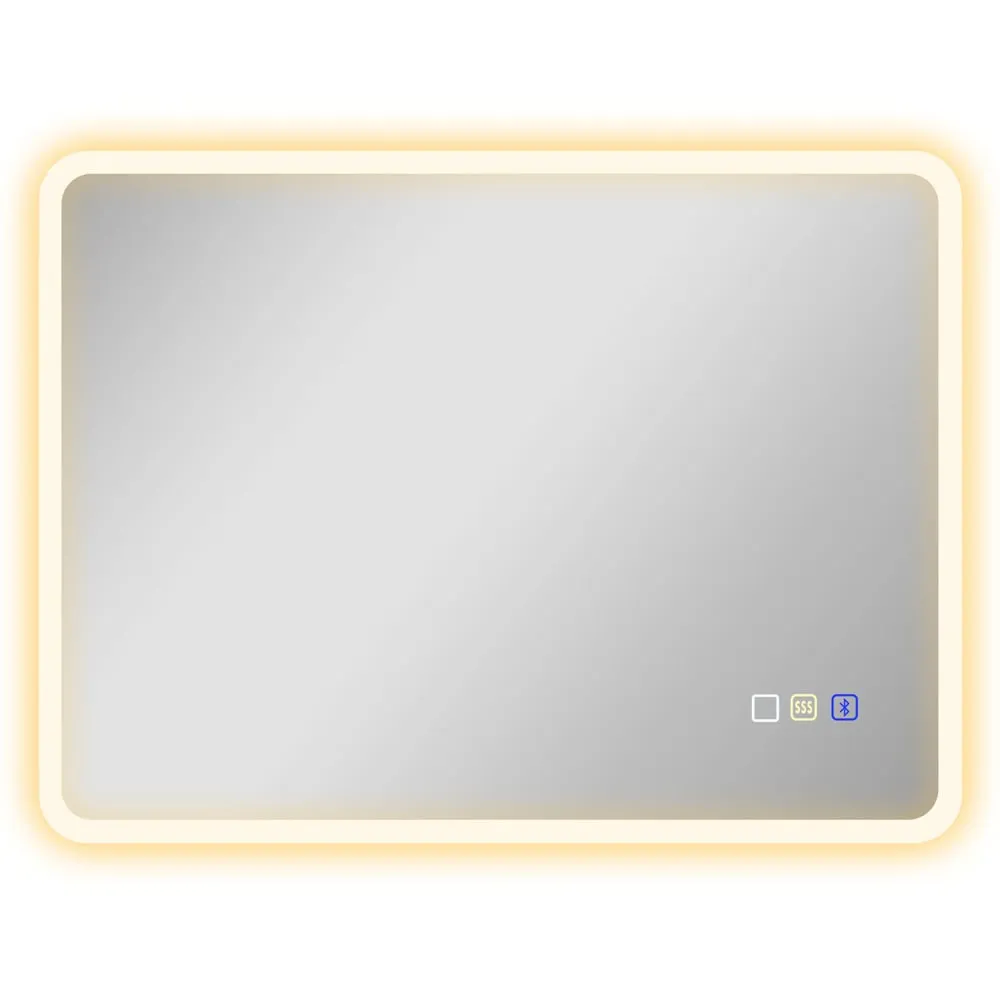 Frameless LED Bathroom Mirror with Bluetooth - Silver image