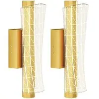 Geometric LED Wall Light 2 Pack - Gold, Metal