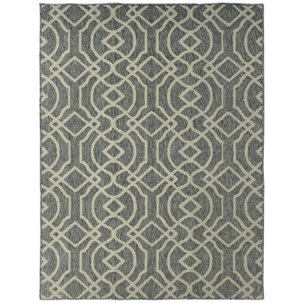 Geometric Pattern Rug 230 x 160cm - Grey, Polypropylene