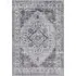 Grey Floral Flannel Non Slip Rug - Grey, Flannel