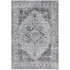 Grey Floral Non Slip Rug - Grey, Flannel