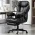 Heated Massage Reclining Office Chair with Footrest - Black