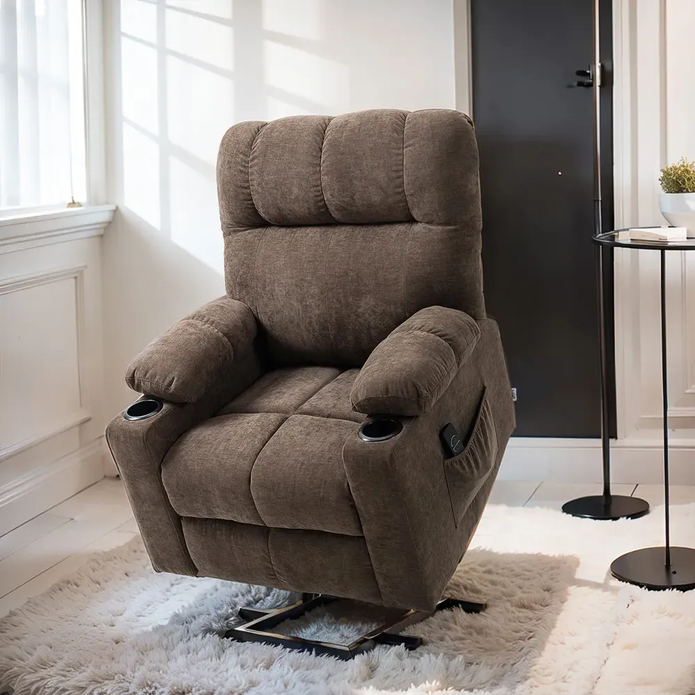 Heavy Duty Electric Recliner Lift Chair - Brown