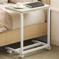 Height Adjustable C-Shaped Overbed Side Table - Oak
