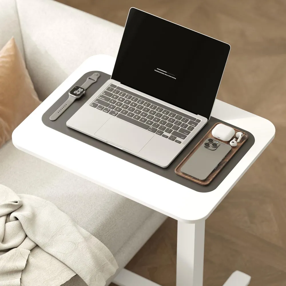 Height Adjustable Standing Laptop Desk with Wheels - White