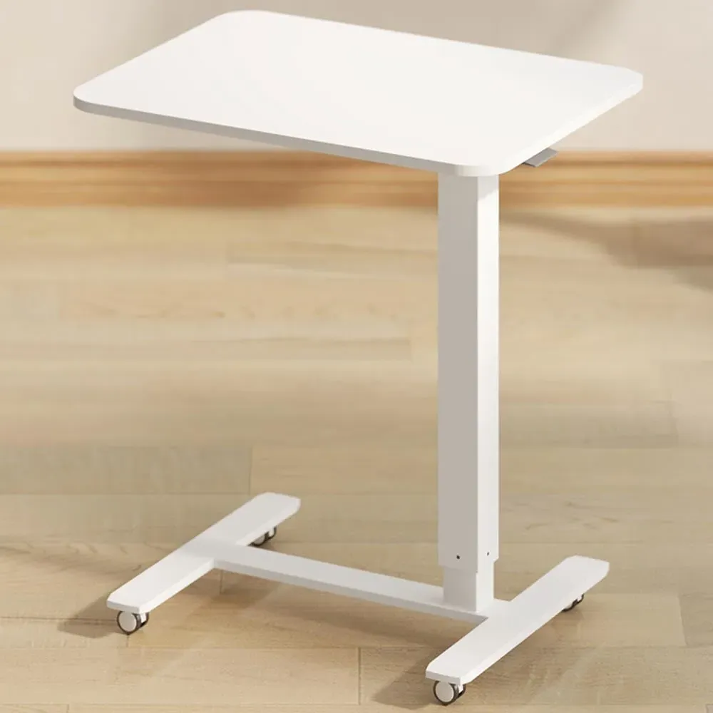Height Adjustable Standing Laptop Desk with Wheels - White