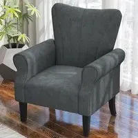 High Back Accent Armchair - Grey