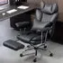 High Back Desk Chair with Footrest - Black, Leathaire