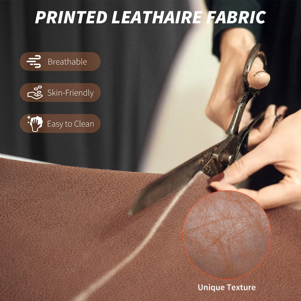 High Back Desk Chair with Footrest - Brown, Leathaire