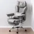 High Back Desk Chair with Footrest - Grey, Leathaire