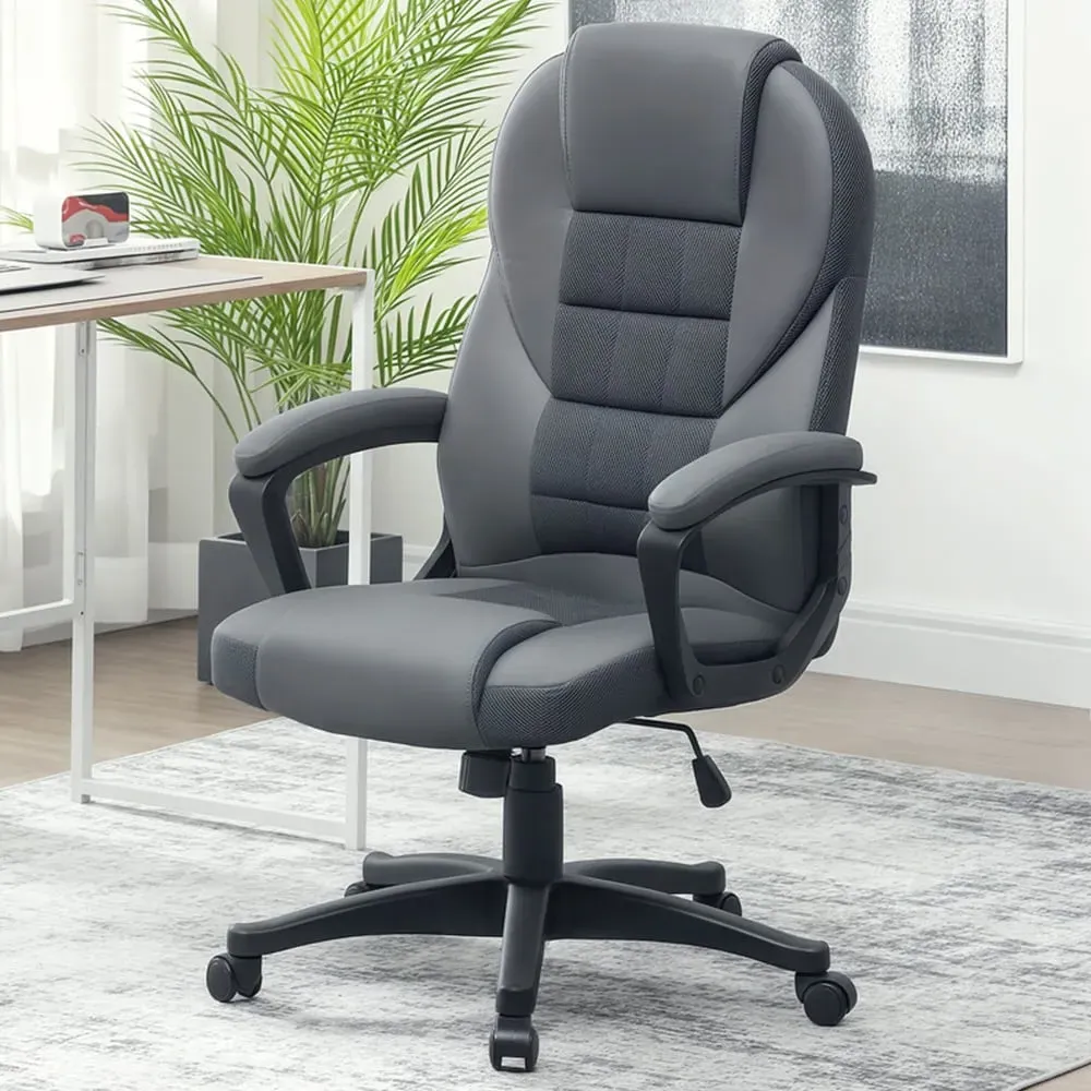 High Back Office Chair with Lumbar Support - Charcoal Grey image
