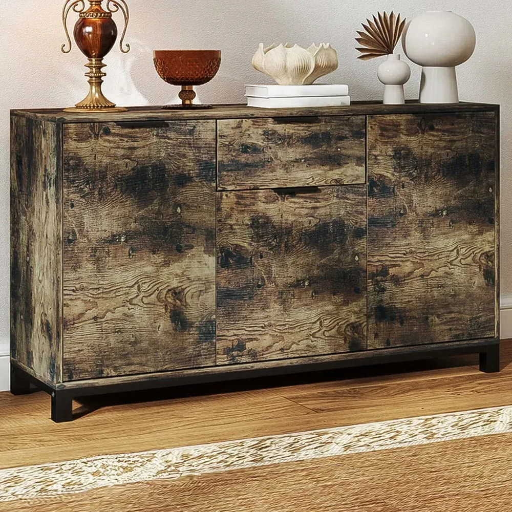 Industrial Storage Cabinet with Drawer - Brown image