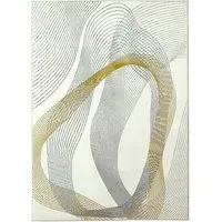 Large Flowing Lines Area Rug - Cream, Polypropylene