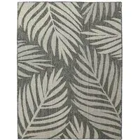 Leaf Pattern Rug 170 x 120cm - Grey, Polypropylene